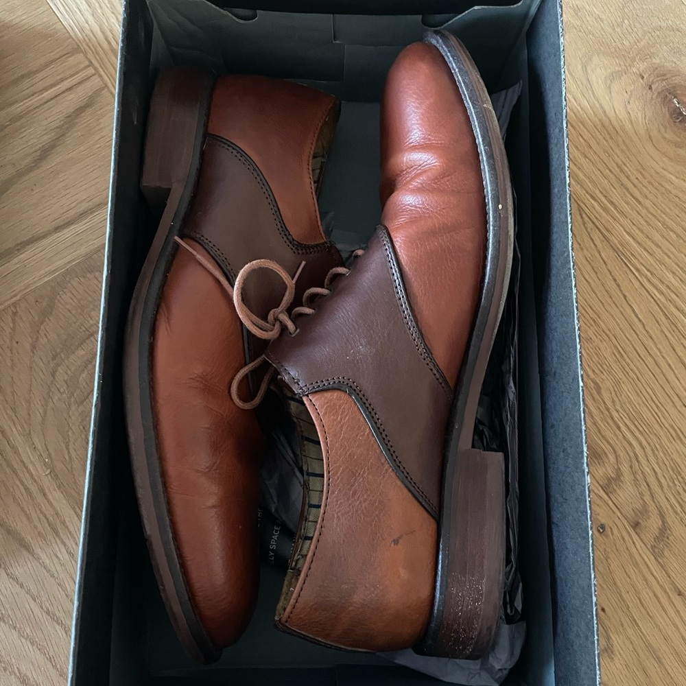 Johnston & Murphy Two-Tone Brown Leather Oxfords
